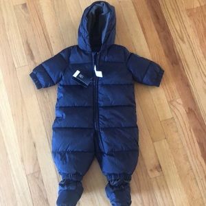NWT BABY GAP Navy hooded snowsuit 0-6 months